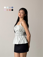 Load image into Gallery viewer, Kadaka Mist Top | Sleeveless Square Neck Peplum Scrunch Top | Atasan Wanita Airflow Linen | Cloud Nine Collection T-0556
