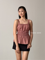 Load image into Gallery viewer, Kadaka Mist Top | Sleeveless Square Neck Peplum Scrunch Top | Atasan Wanita Airflow Linen | Cloud Nine Collection T-0556
