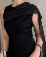 Load image into Gallery viewer, Kadaka Dune Top | Sleeveless Top with Shoulder Shawl | Atasan Wanita detail Syal  | Off Duty Collection T-0568
