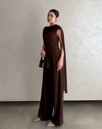 Load image into Gallery viewer, Kadaka Dune Top | Sleeveless Top with Shoulder Shawl | Atasan Wanita detail Syal  | Off Duty Collection T-0568
