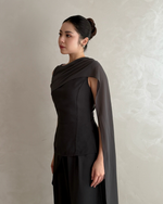 Load image into Gallery viewer, Kadaka Dune Top | Sleeveless Top with Shoulder Shawl | Atasan Wanita detail Syal  | Off Duty Collection T-0568
