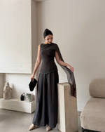 Load image into Gallery viewer, Kadaka Dune Top | Sleeveless Top with Shoulder Shawl | Atasan Wanita detail Syal  | Off Duty Collection T-0568

