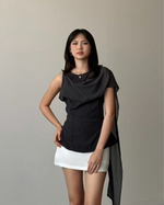 Muat gambar ke penampil Galeri, Kadaka Dune Top | Sleeveless Top with Shoulder Shawl | Atasan Wanita detail Syal  | Off Duty Collection T-0568
