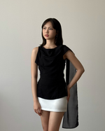 Muat gambar ke penampil Galeri, Kadaka Dune Top | Sleeveless Top with Shoulder Shawl | Atasan Wanita detail Syal  | Off Duty Collection T-0568
