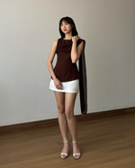 Muat gambar ke penampil Galeri, Kadaka Dune Top | Sleeveless Top with Shoulder Shawl | Atasan Wanita detail Syal  | Off Duty Collection T-0568
