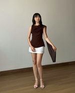 Muat gambar ke penampil Galeri, Kadaka Dune Top | Sleeveless Top with Shoulder Shawl | Atasan Wanita detail Syal  | Off Duty Collection T-0568
