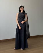 Muat gambar ke penampil Galeri, Kadaka Dune Top | Sleeveless Top with Shoulder Shawl | Atasan Wanita detail Syal  | Off Duty Collection T-0568

