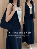 Load image into Gallery viewer, Kadaka O-0201 2in1 Multifungsi Vest &amp; Tote Bag | Denim Edition
