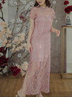 Muat gambar ke penampil Galeri, Kadaka D-0225 Maxi Lace Party Dress CNY Imlek With Inner Dress
