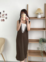 Load image into Gallery viewer, Kadaka D-0198 Dress Wanita Dropneedle Knit Detail List VNeck Free Kemben
