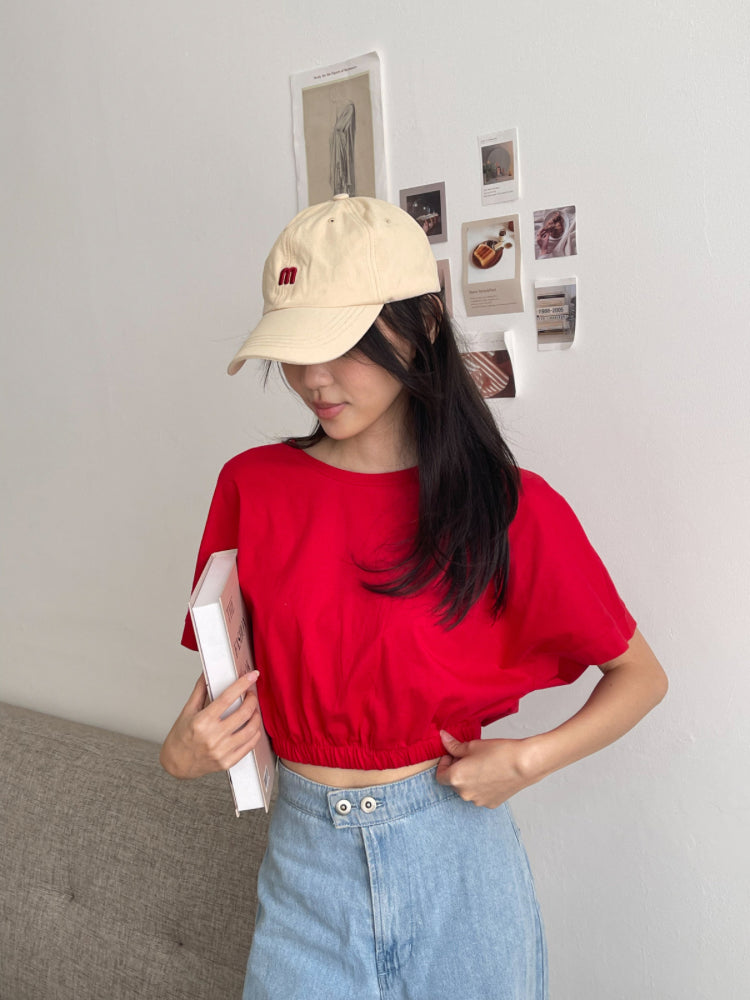 Kadaka T-0307 Oversized Crop T-shirt (Karet Pinggang)