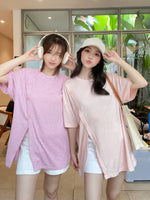 Muat gambar ke penampil Galeri, Kadaka T-0467 Oversized Top Atasan Kaos Wanita Comfy Detail Button
