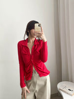 Muat gambar ke penampil Galeri, Kadaka T-0479 Scrunch Long Sleeves Top Korea
