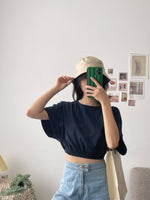 Muat gambar ke penampil Galeri, Kadaka T-0307 Oversized Crop T-shirt (Karet Pinggang)
