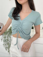 Load image into Gallery viewer, Kadaka T-0451 Crop Top Scrunch Korea Cotton Rib Knit
