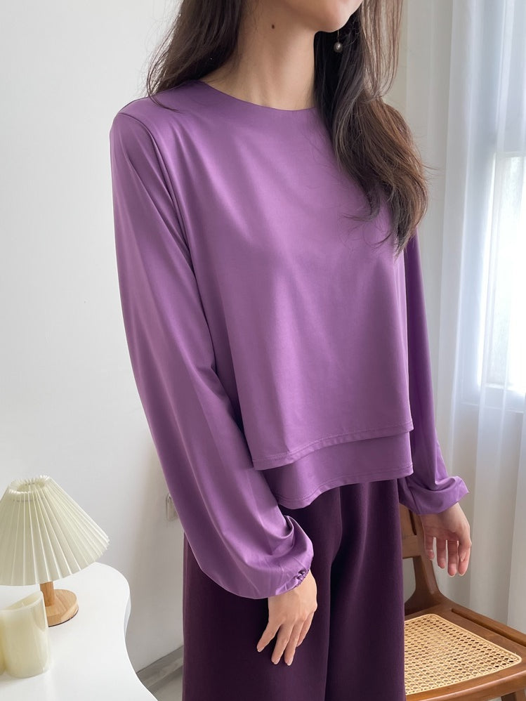 Kadaka T-0411 Blouse Wanita Double Layer Tangan Panjang