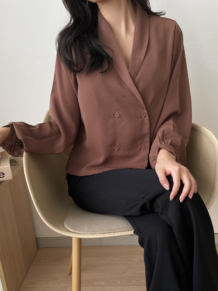 Kadaka T-0340 Blouse Long Sleeves Flowy