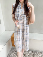 Muat gambar ke penampil Galeri, Kadaka D-0191 Plaid Sleeveless Midi Dress
