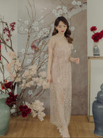 Muat gambar ke penampil Galeri, Kadaka D-0225 Maxi Lace Party Dress CNY Imlek With Inner Dress
