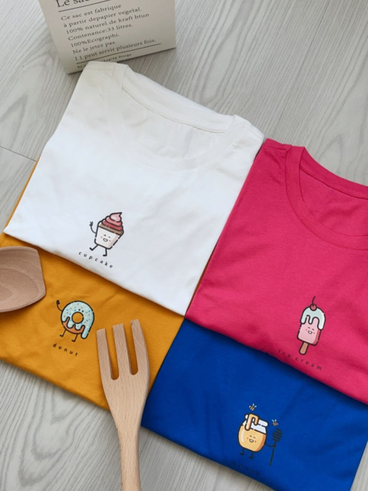 Kadaka T-0348 Kaos Tshirt Korea Foodies Super Cute