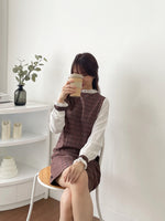 Muat gambar ke penampil Galeri, D-0189 Dress Tweed Korea Frill Neck
