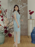 Muat gambar ke penampil Galeri, Kadaka D-0225 Maxi Lace Party Dress CNY Imlek With Inner Dress
