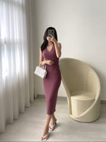 Muat gambar ke penampil Galeri, Kadaka D-0207 Sleeveless Midi Bodycon Dress Knit Premium Stretch
