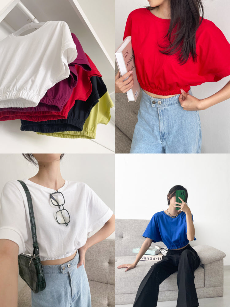 Kadaka T-0307 Oversized Crop T-shirt (Karet Pinggang)