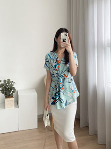 Kadaka T-0208 Top Floral Wanita Satin