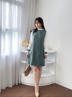 Muat gambar ke penampil Galeri, D-0189 Dress Tweed Korea Frill Neck
