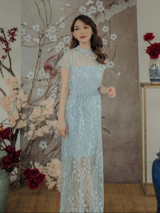 Kadaka D-0225 Maxi Lace Party Dress CNY Imlek With Inner Dress