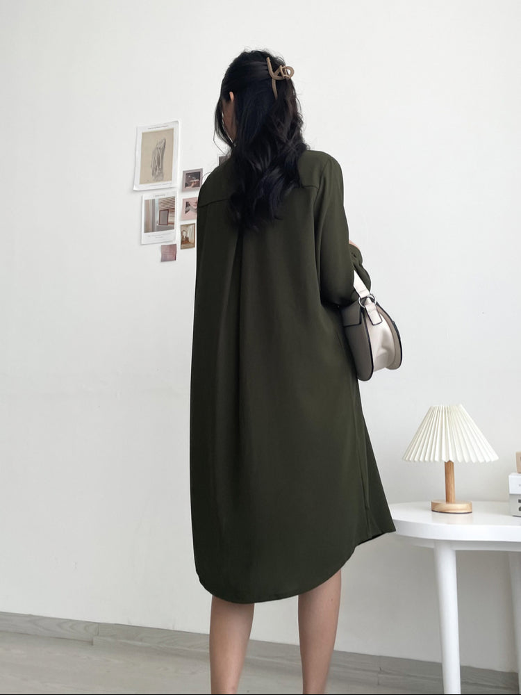 Kadaka D-0206 Midi Dress Kancing Wanita Long Outer Crepe Premium