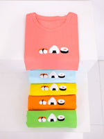 Muat gambar ke penampil Galeri, Kadaka T-0328 Tshirt Kaos Sushi Cute Embroidery Timbul
