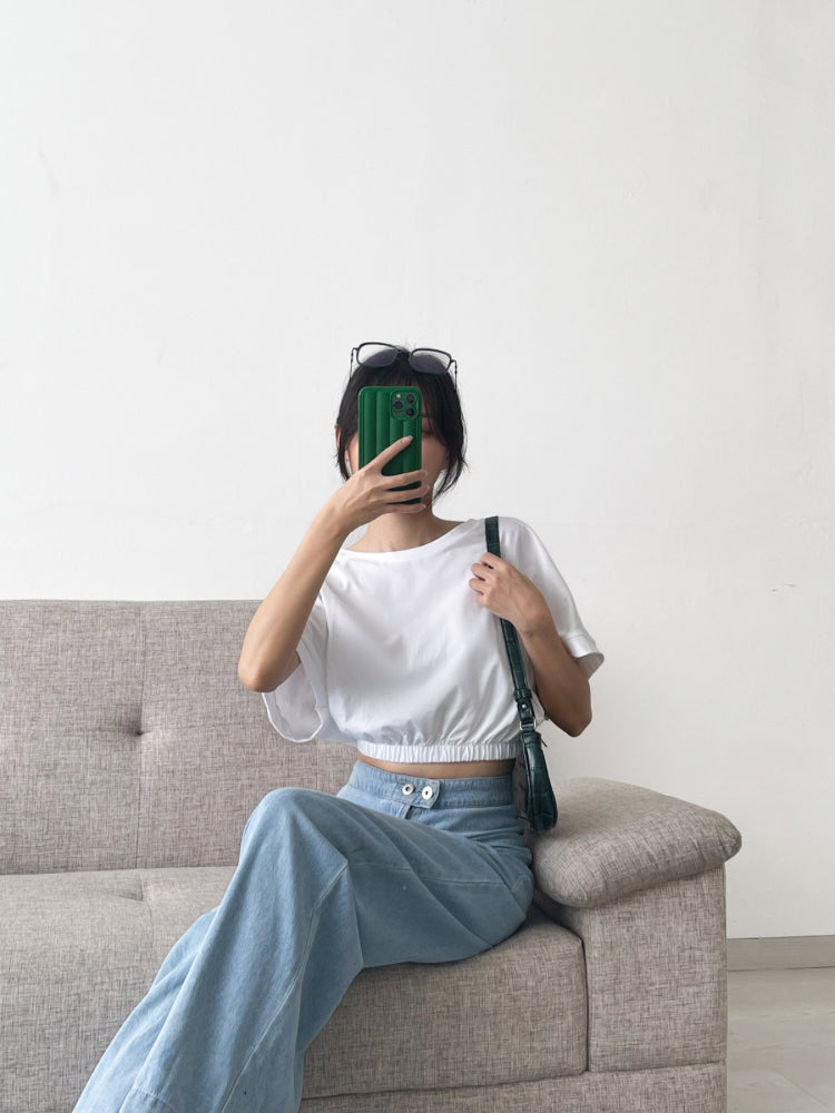 Kadaka T-0307 Oversized Crop T-shirt (Karet Pinggang)