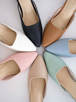 Muat gambar ke penampil Galeri, H-0102 Block Heels Mules Wanita 5cm Pastel Color
