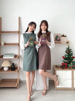 Muat gambar ke penampil Galeri, D-0189 Dress Tweed Korea Frill Neck
