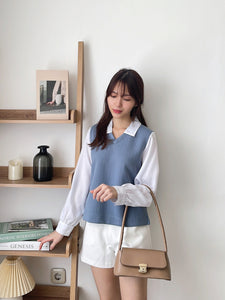 Kadaka T-0399 Top Tangan Panjang Korea Cotton Emboss