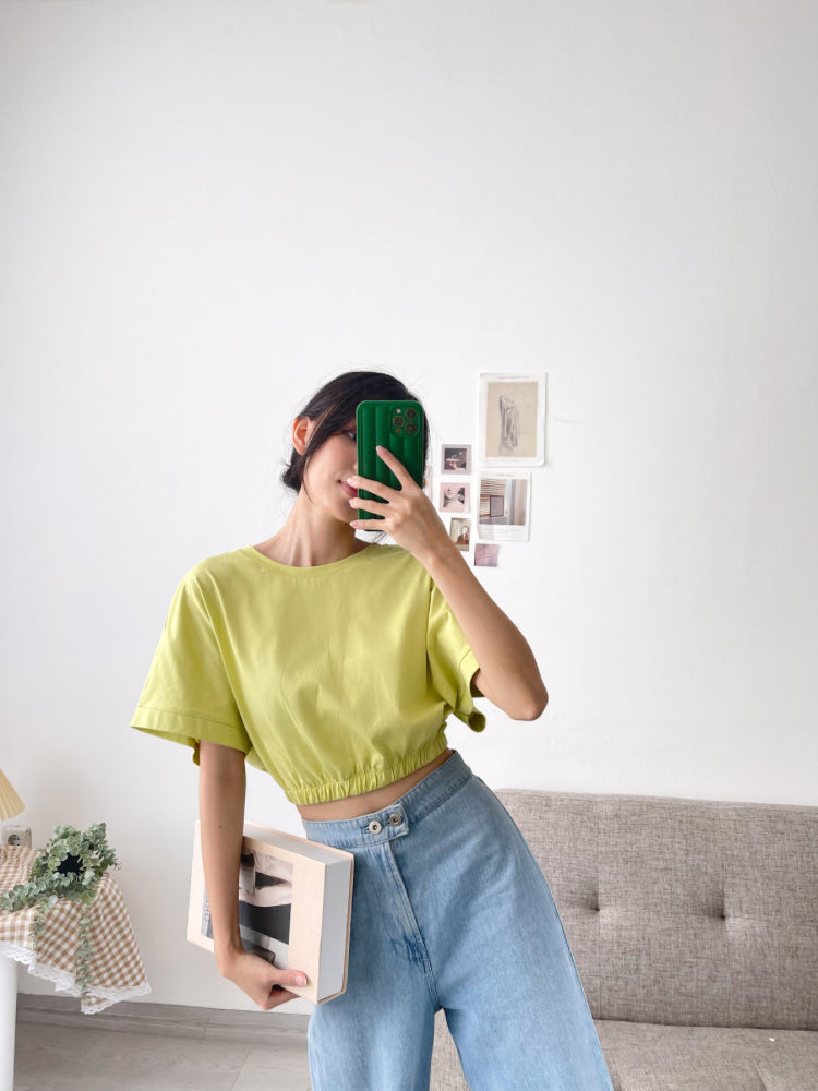 Kadaka T-0307 Oversized Crop T-shirt (Karet Pinggang)