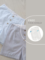 Muat gambar ke penampil Galeri, Kadaka B-0118 Stripes Short Pants with Kacamata Face Shield
