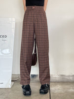 Muat gambar ke penampil Galeri, Kadaka B-0175 Kulot Wanita Highwaist Plaid Woven Tweed
