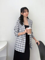 Load image into Gallery viewer, Kadaka O-0171 Plaid Tweed Blazer Korean Style
