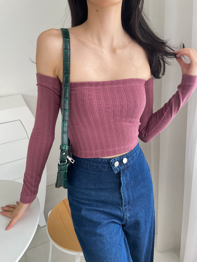 Kadaka T-0493 Sabrina Top Wanita Lengan Panjang Knit Stretch