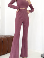 Load image into Gallery viewer, Kadaka B-0179 Celana Cutbray Wanita Highwaist Knit Stretch
