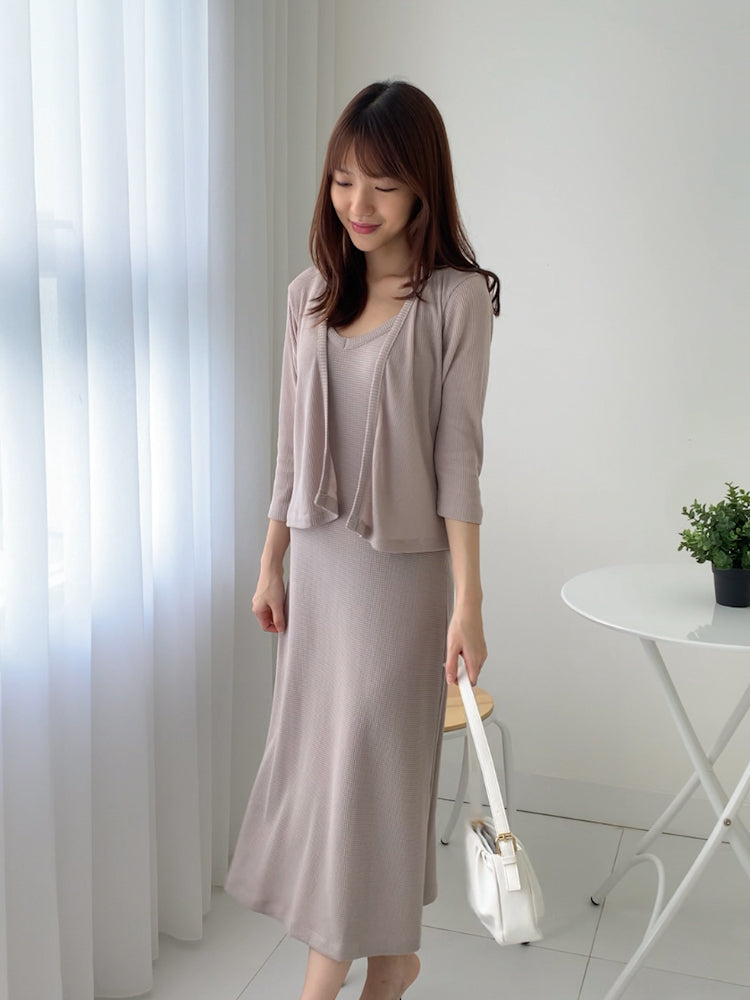 Kadaka S-0180 Set Dress dan Cardigan Korean Look