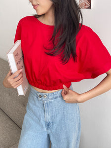 Kadaka T-0307 Oversized Crop T-shirt (Karet Pinggang)