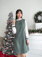 Muat gambar ke penampil Galeri, D-0189 Dress Tweed Korea Frill Neck
