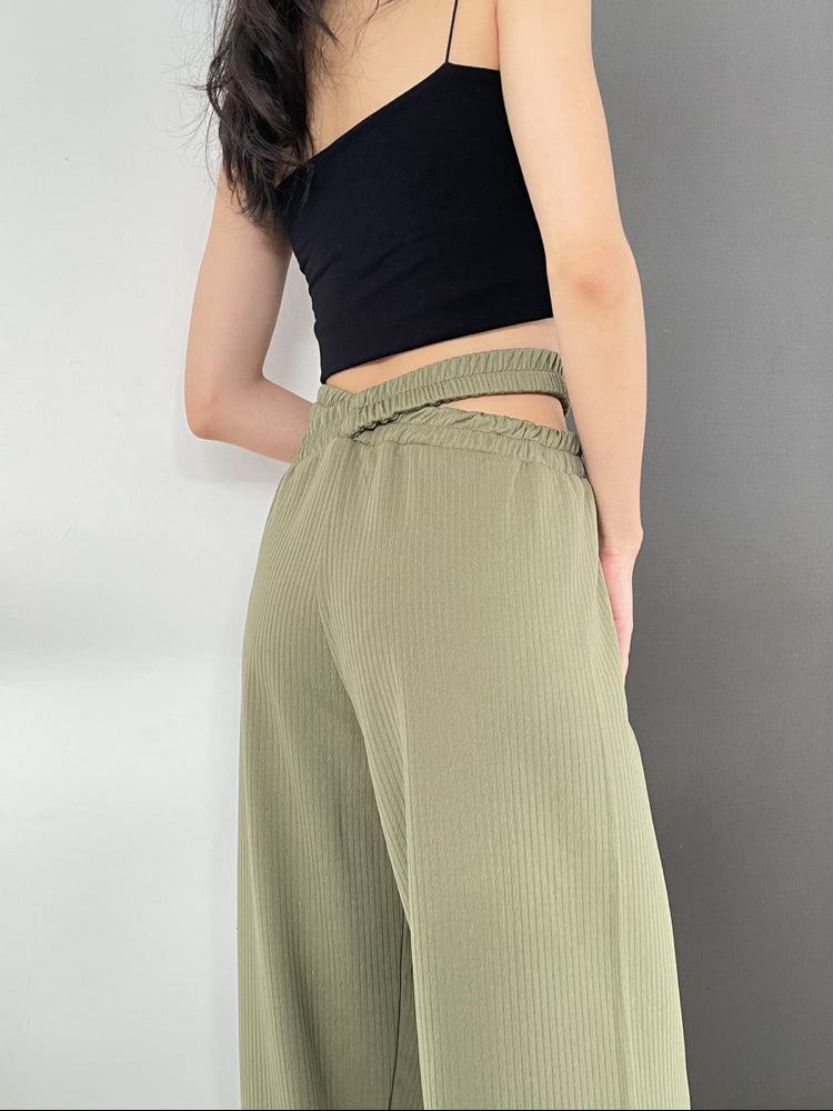 Kadaka B-0161 Celana Cut Out Waist Long Pants Celana Panjang Wanita Stretch