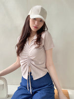 Load image into Gallery viewer, Kadaka T-0466 Top Scrunch Serut Detail Kerah Knit Korea
