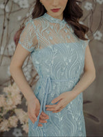 Muat gambar ke penampil Galeri, Kadaka D-0225 Maxi Lace Party Dress CNY Imlek With Inner Dress
