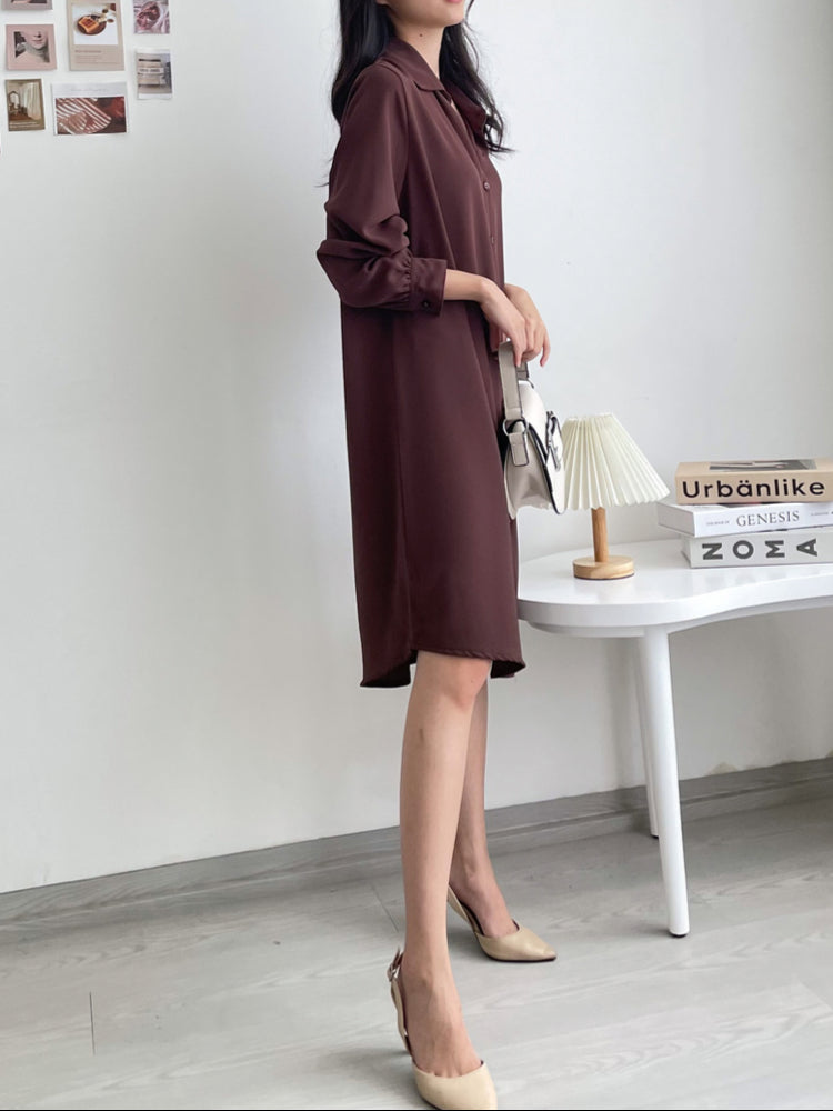 Kadaka D-0206 Midi Dress Kancing Wanita Long Outer Crepe Premium